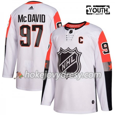 Dětské Hokejový Dres Edmonton Oilers Connor McDavid 97 2018 NHL All-Star Pacific Division Adidas Bílá Authentic